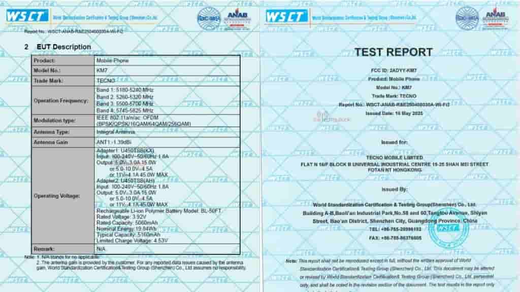 Tecno Spark 40 Pro+ Smartphone - FCC Certification (1)