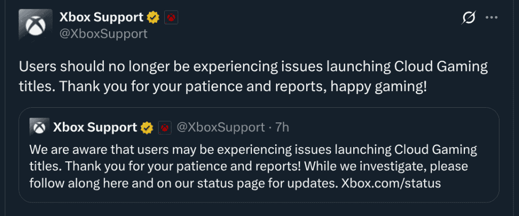 Xbox Support - X Post
