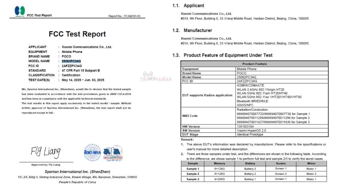New 4G POCO Smartphone - FCC Certification