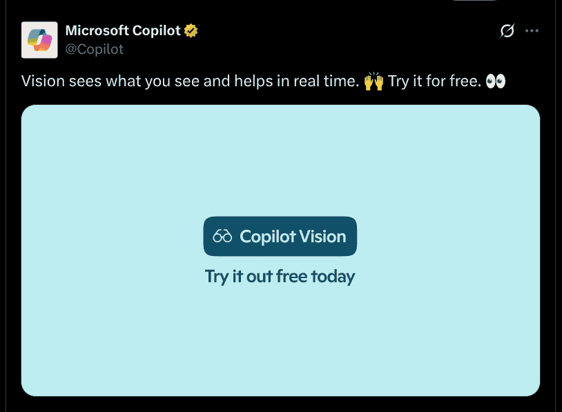 Copilot Vision - X Post