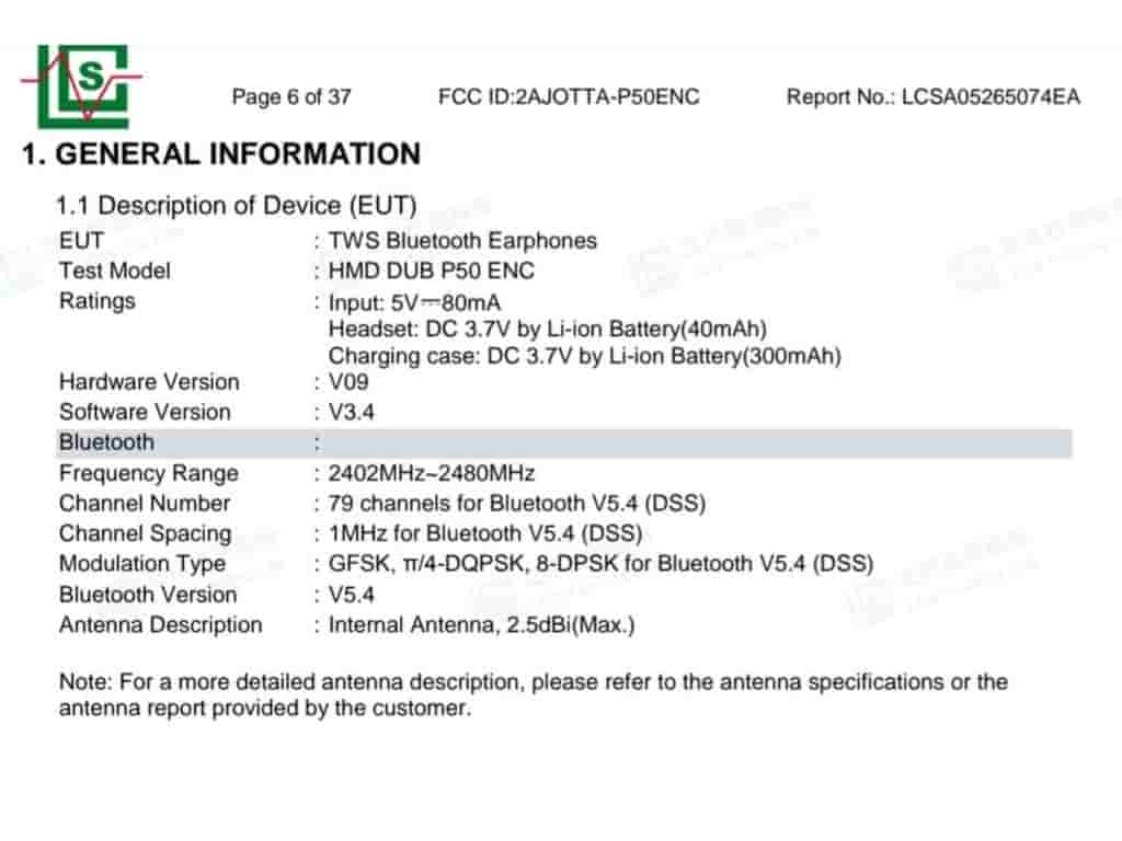 HMD DUB P50 ENC - FCC Certification (3)