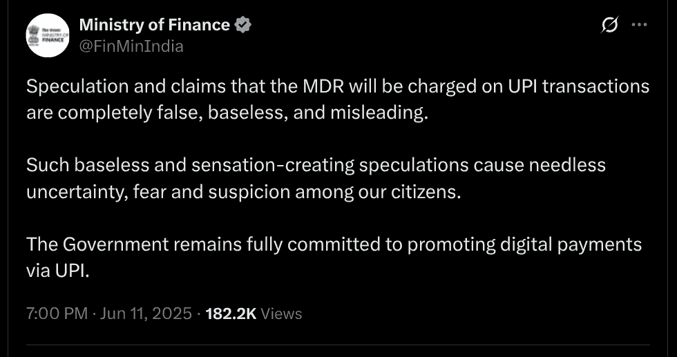 Ministry of Finance - X Post