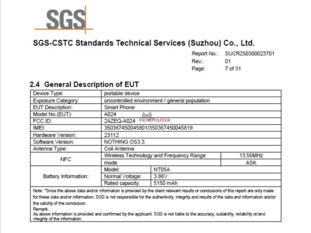 Nothing Phone (3) - FCC Certification (3)