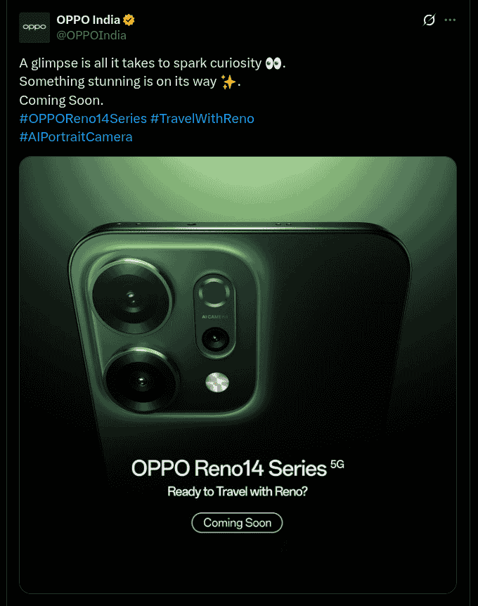 OPPO Reno 14 Series 5G - X Post