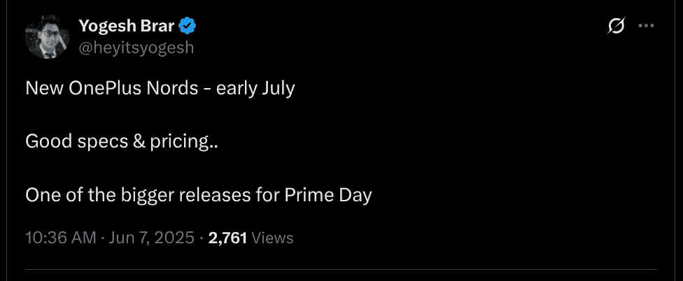 OnePlus Nord 5 and OnePlus Nord CE 5 - Launch Time Frame Tipped