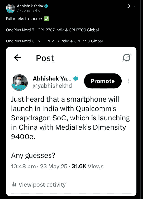 OnePlus Nord 5 and OnePlus Nord CE 5 - X Revealed Details