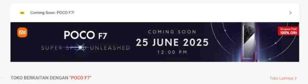 POCO F7 - Launch Date