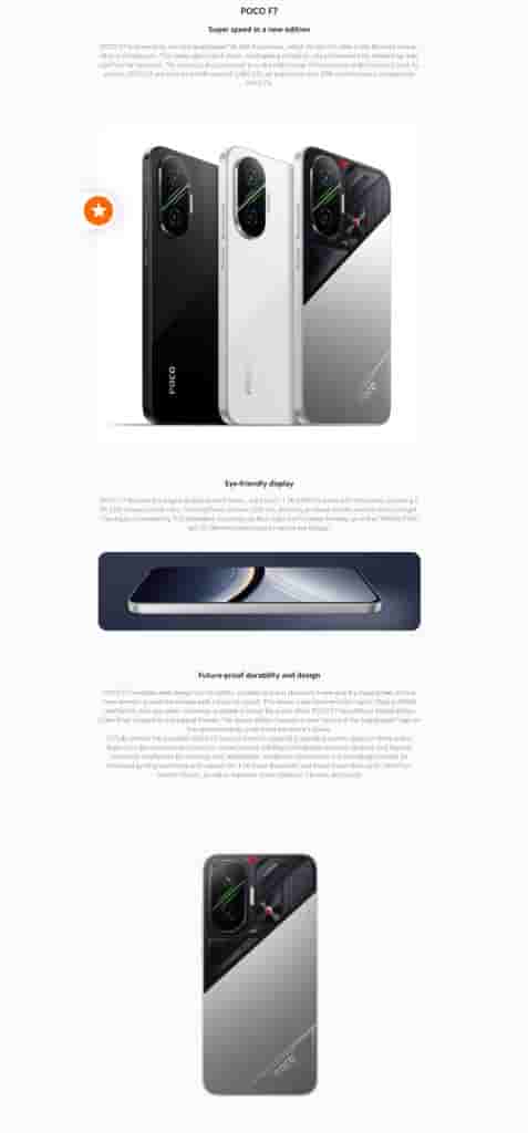 POCO F7 - Revealed Details
