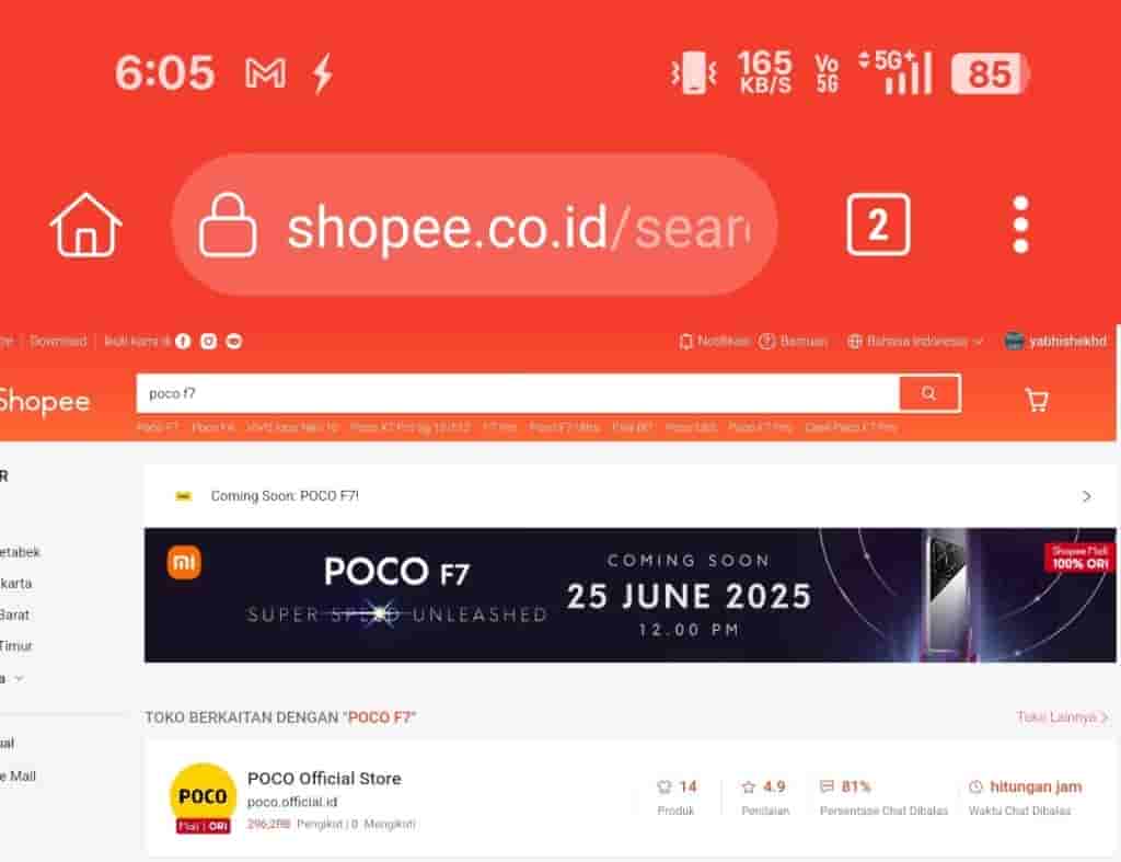 POCO F7 - Shopee Listing