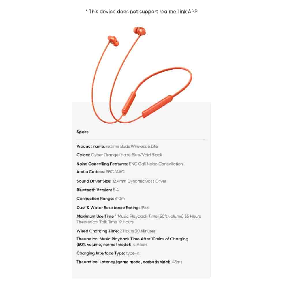 Realme Buds Wireless 5 Lite - Amazon Listing (3)