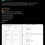 Samsung Galaxy Tab S11 Ultra - Geekbench Listing (X Post)