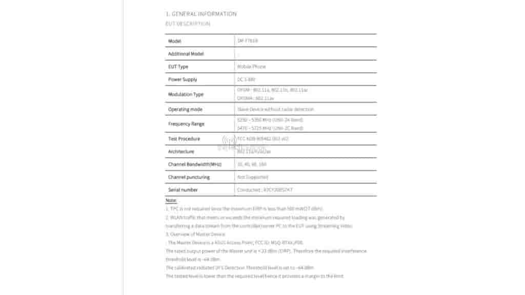 Samsung Galaxy Z FLip 7 FE WIFI 6 on FCC