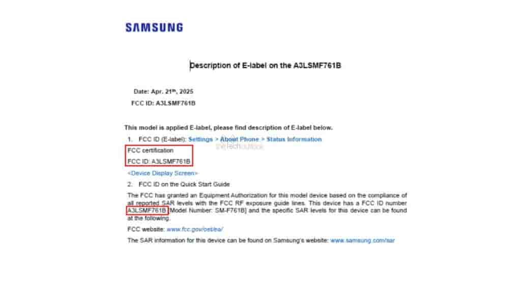 Samsung Galaxy Z Flip 7 FE spotted on FCC (Global variant)
