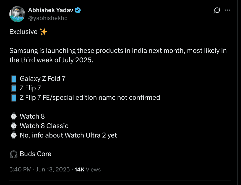 Samsung Upcoming Devices - X Post