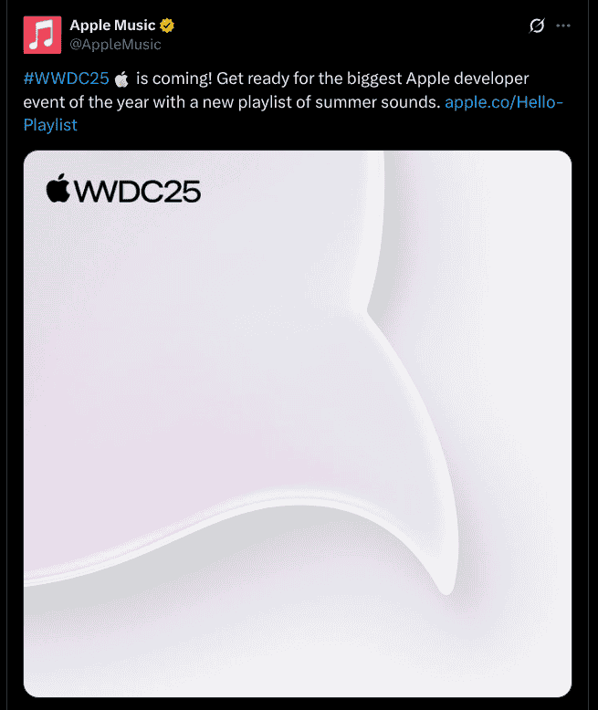 WWDC25 Hello Playlist - X Post
