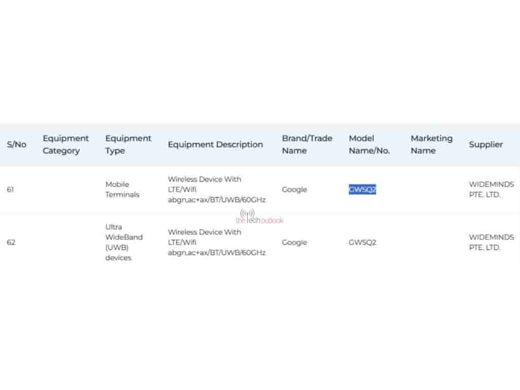 Alleged Google Pixel Watch 4 - IMDA Listing (1)