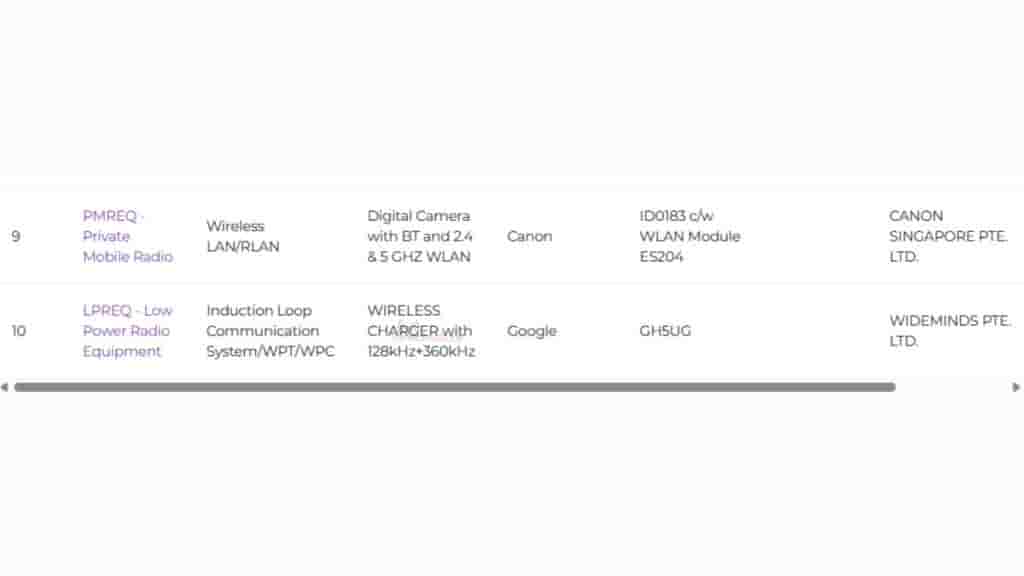 Google Wireless Charger (GH5UG) - IMDA Certification