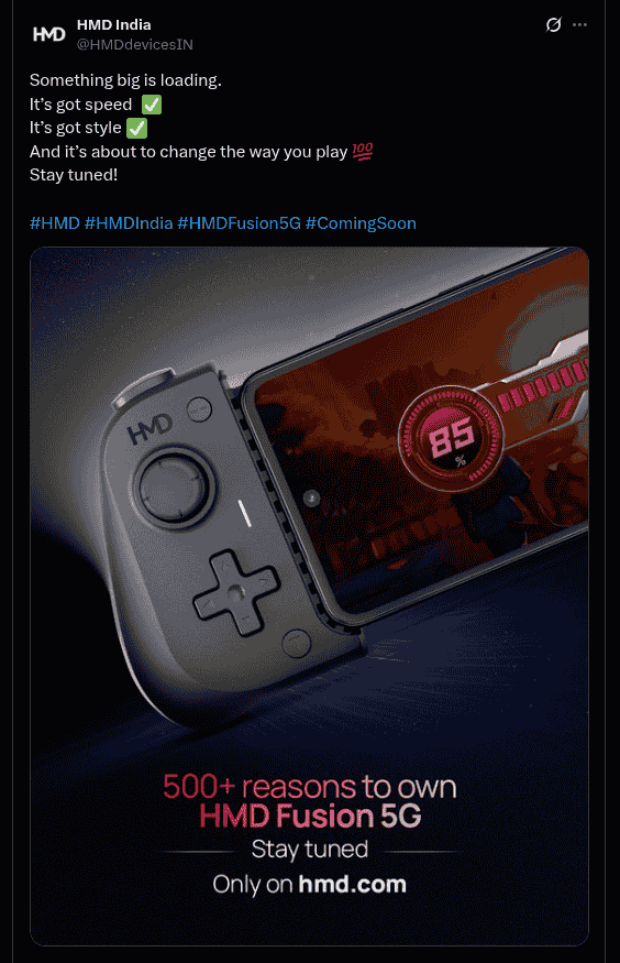 HMD Fusion 5G - Coming Soon to India (X Post)