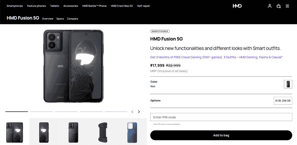 HMD Fusion 5G - Official Website Listing