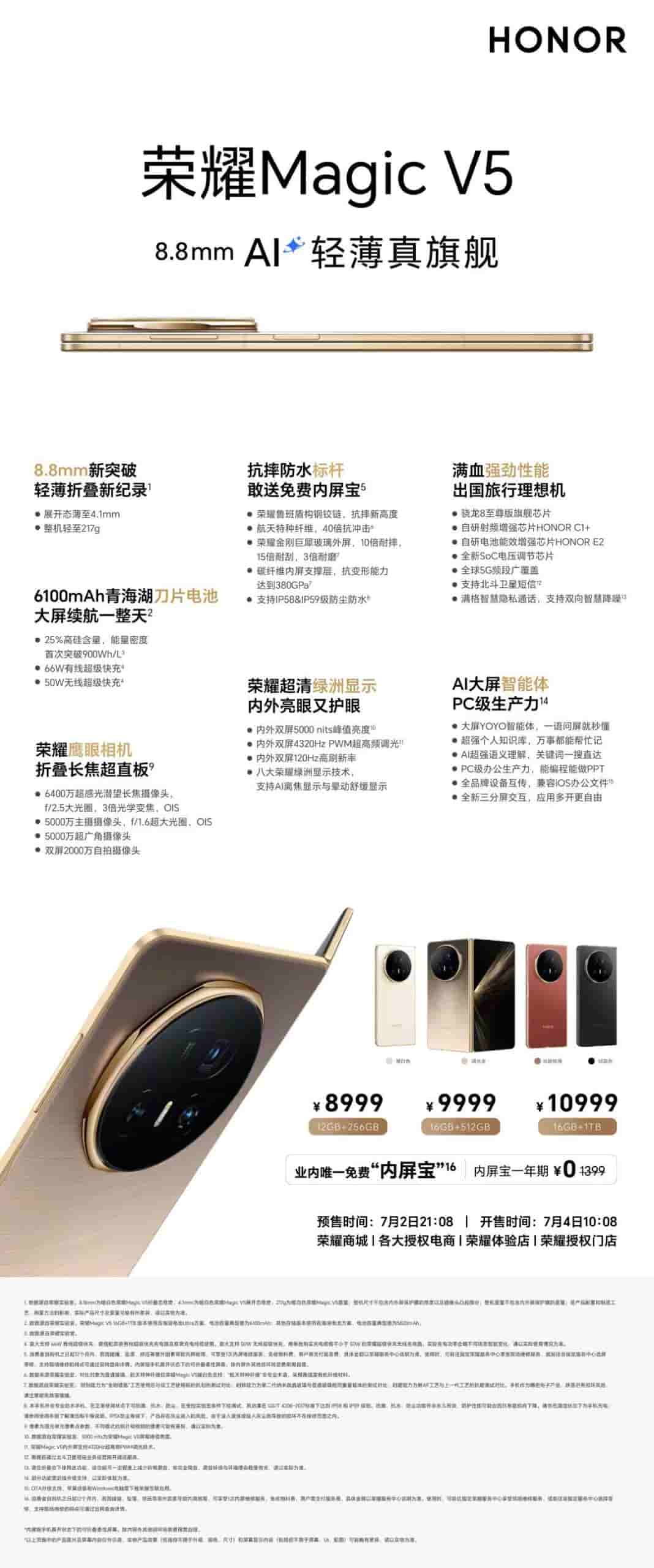 Honor Magic V5 - Key Specs and Availability Details