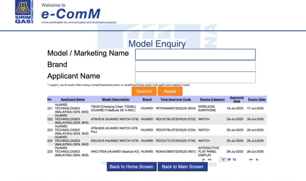 Huawei Watch GT 6 and Huawei Watch GT 6 Pro - SIRIM Certification (Full)