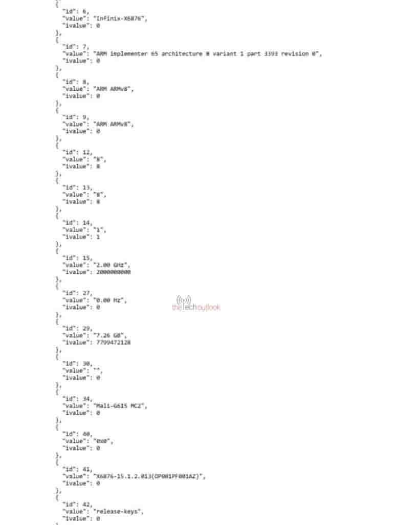 Infinix GT 30 - Geekbench Listing (2)
