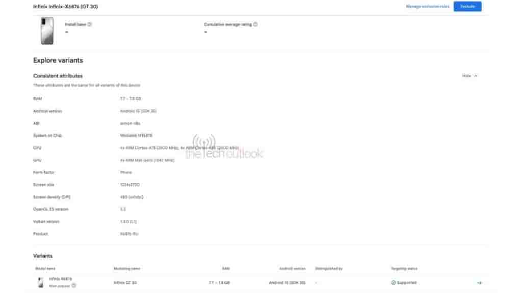 Infinix GT 30 - Google Play Console Listing