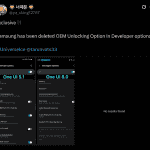 OEM Unlocking Option Deleted From Developer Option in One UI 8.0 - X Post