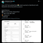 OPPO K13 Turbo (Global - India Variant) - Geekbench Listing (X Post)