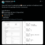 OPPO K13 Turbo Pro (Global - India Variant) - Geekbench Listing (X Post)