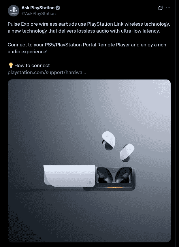 Pulse Explore Supports PlayStation Link Wireless Technology - X Post