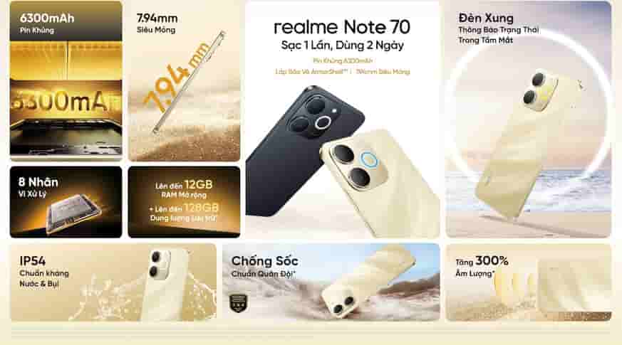 Realme Note 70 - Key Specs