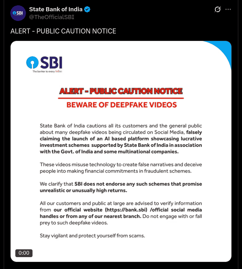 SBI Alert - Public Caution Notice