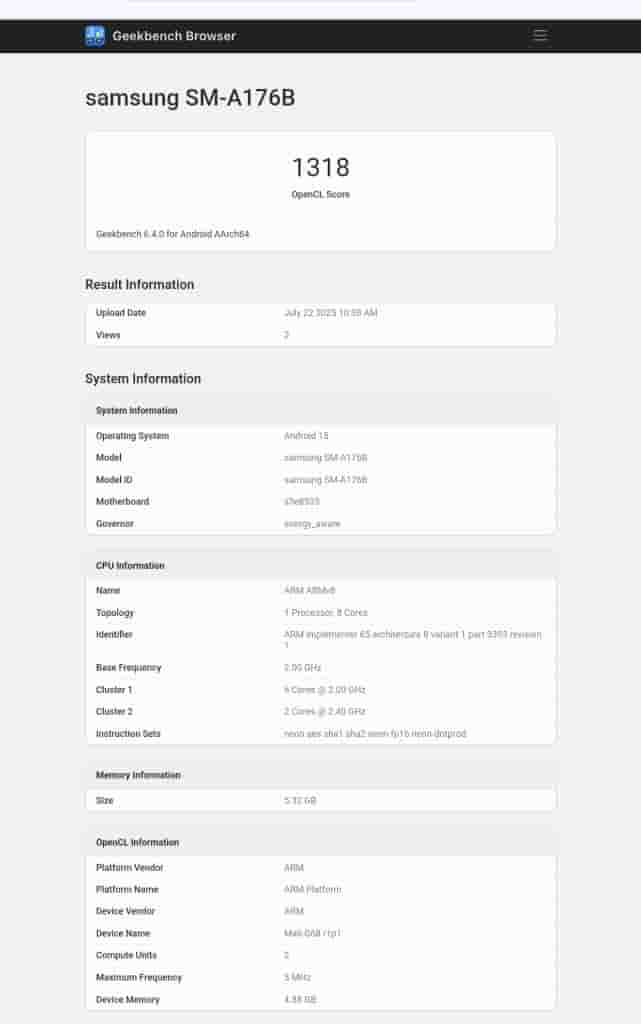 Samsung Galaxy A17 5G - Geekbench (3)