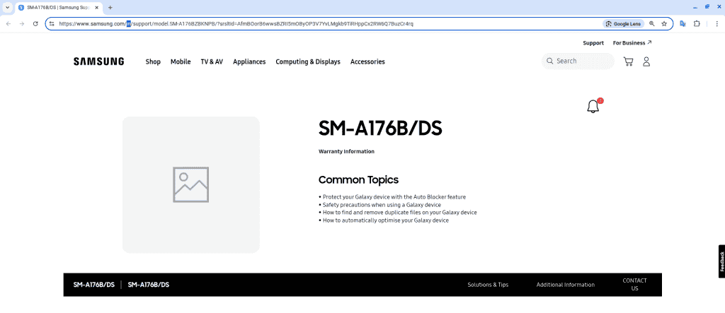 Samsung Galaxy A17 5G - Indian Support Page
