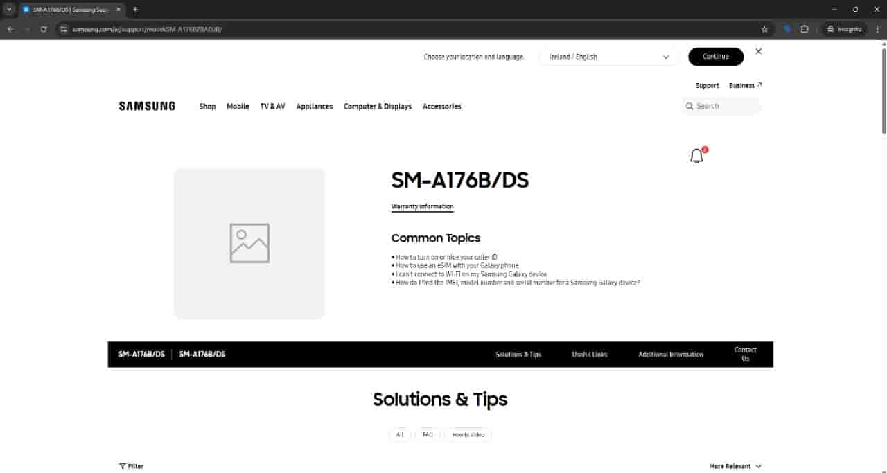 Samsung Galaxy A17 5G - Ireland Support Page
