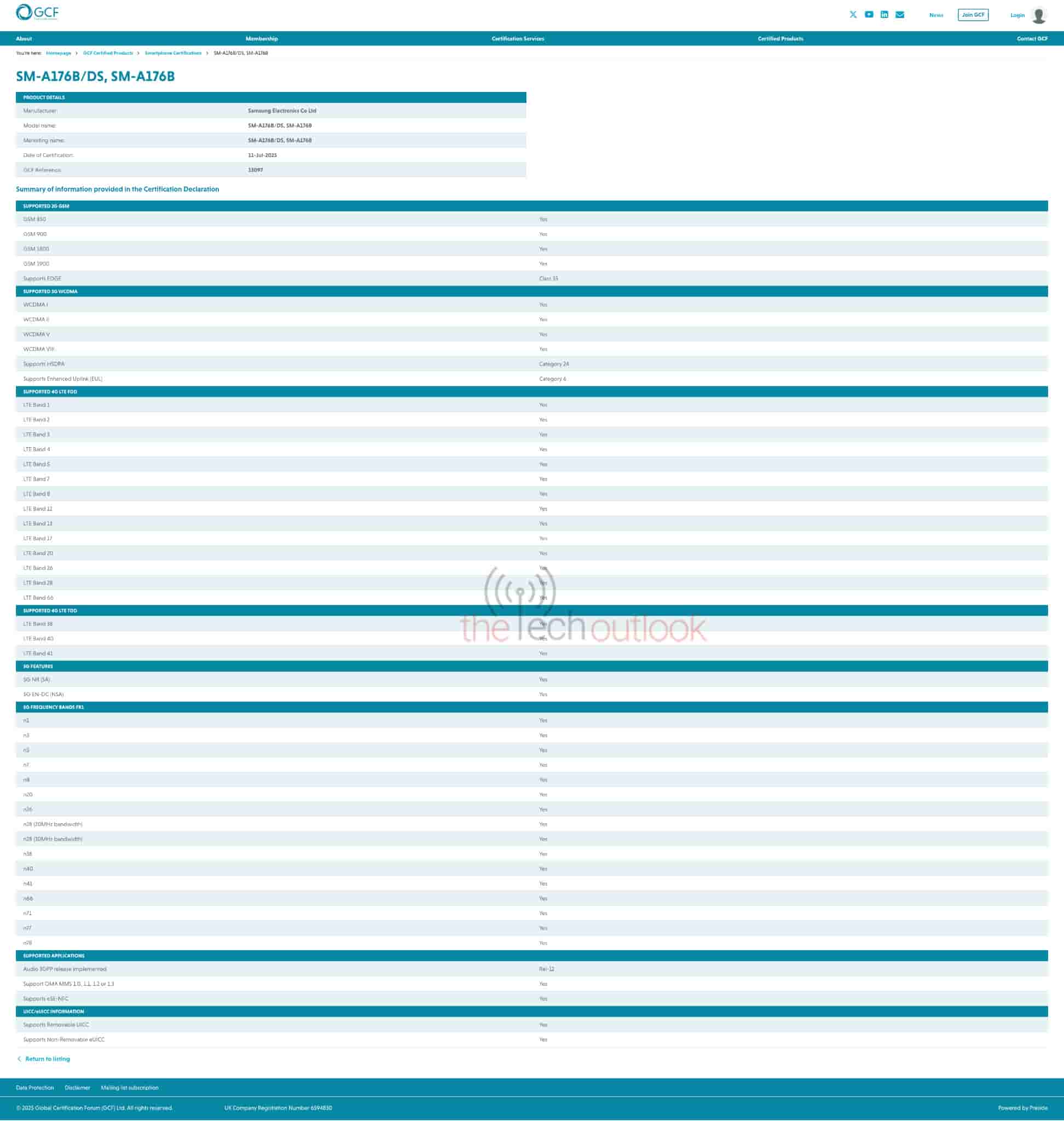 Samsung Galaxy A17 5G - GCF Certification