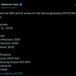 Samsung Galaxy S25 FE - GPU and AI Scores X Post