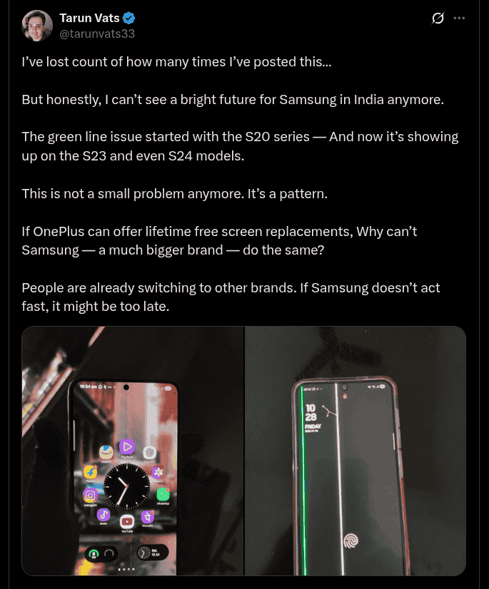 Samsung Green and Pink Line Issues - X Post