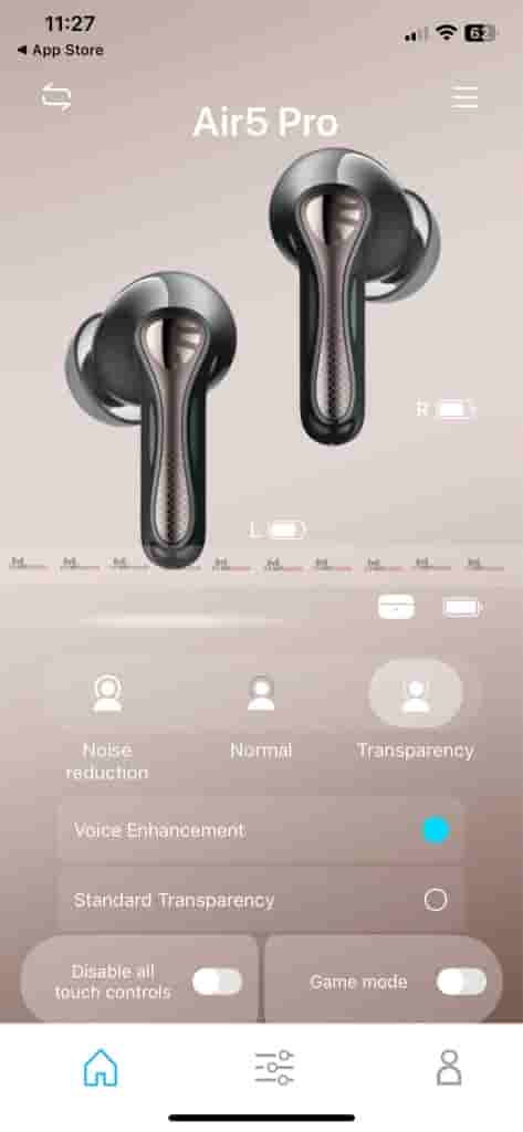 SoundPeats-Air5-Pro-App-Home-Screen