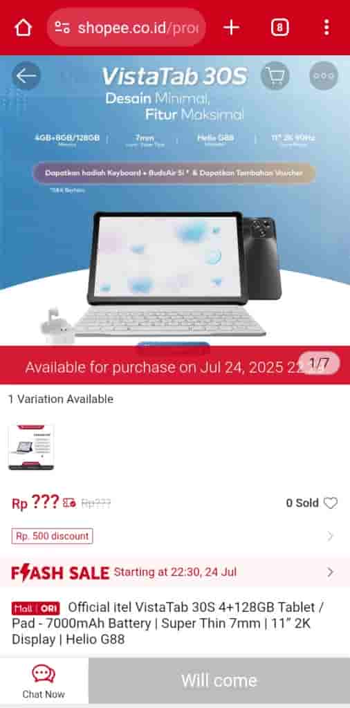 itel VistaTab 30S - Shopee Listing