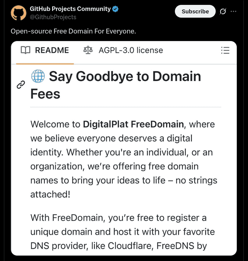 DigitalPlat FreeDomain - X Post