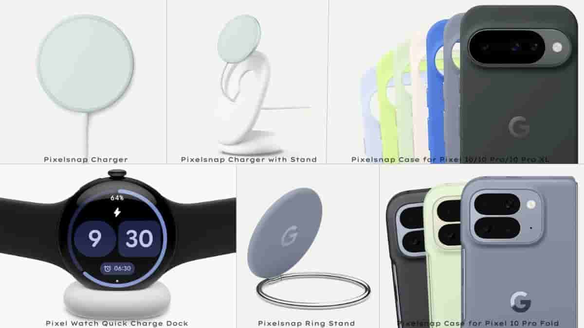 Google Unveils its New Pixel Accessories in India: Pixelsnap Charger, Pixelsnap Charger with Stand, Pixel Watch Quick Charge Dock, Pixelsnap Ring Stand, Pixelsnap Case for Pixel 10/10 Pro/10 Pro XL, Pixelsnap Case for Pixel 10 Pro Fold - Feature Image