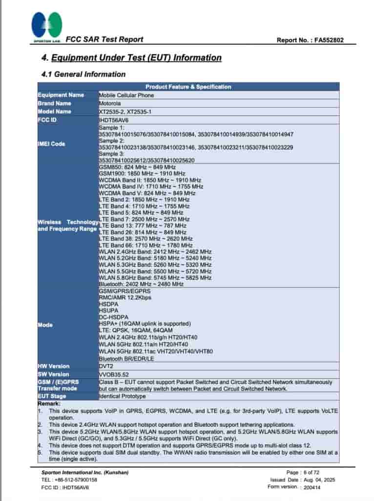 Motorola Smartphone With 'XT2535-2' and 'XT2535-1' Model Numbers - FCC Certification (7)