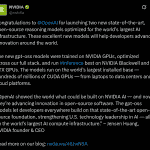 NVIDIA x OpenAI - X Post