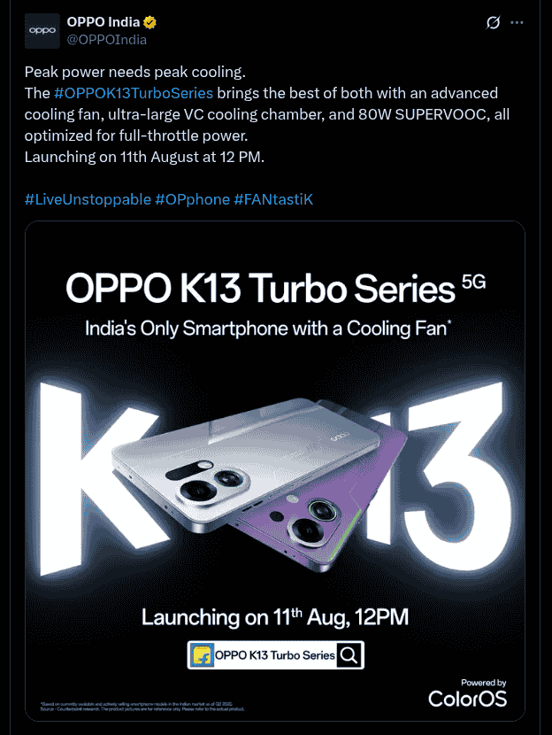 OPPO K13 Turbo Series 5G - X Post