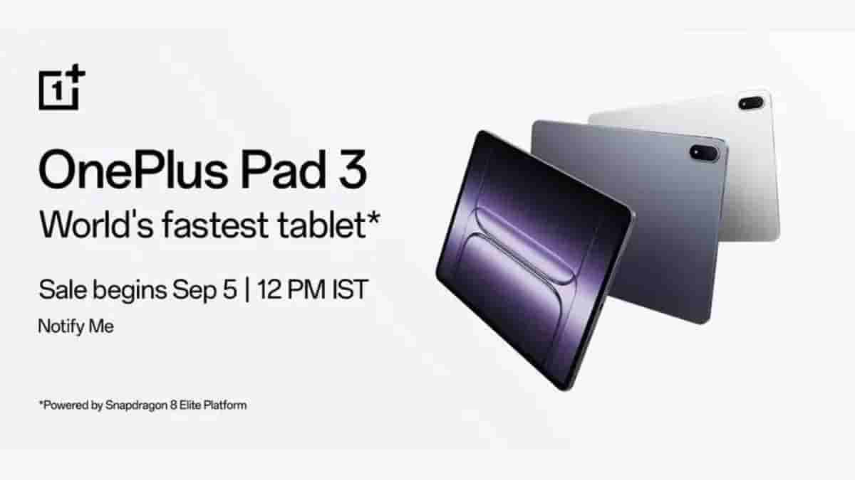 OnePlus Pad 3 India sale date
