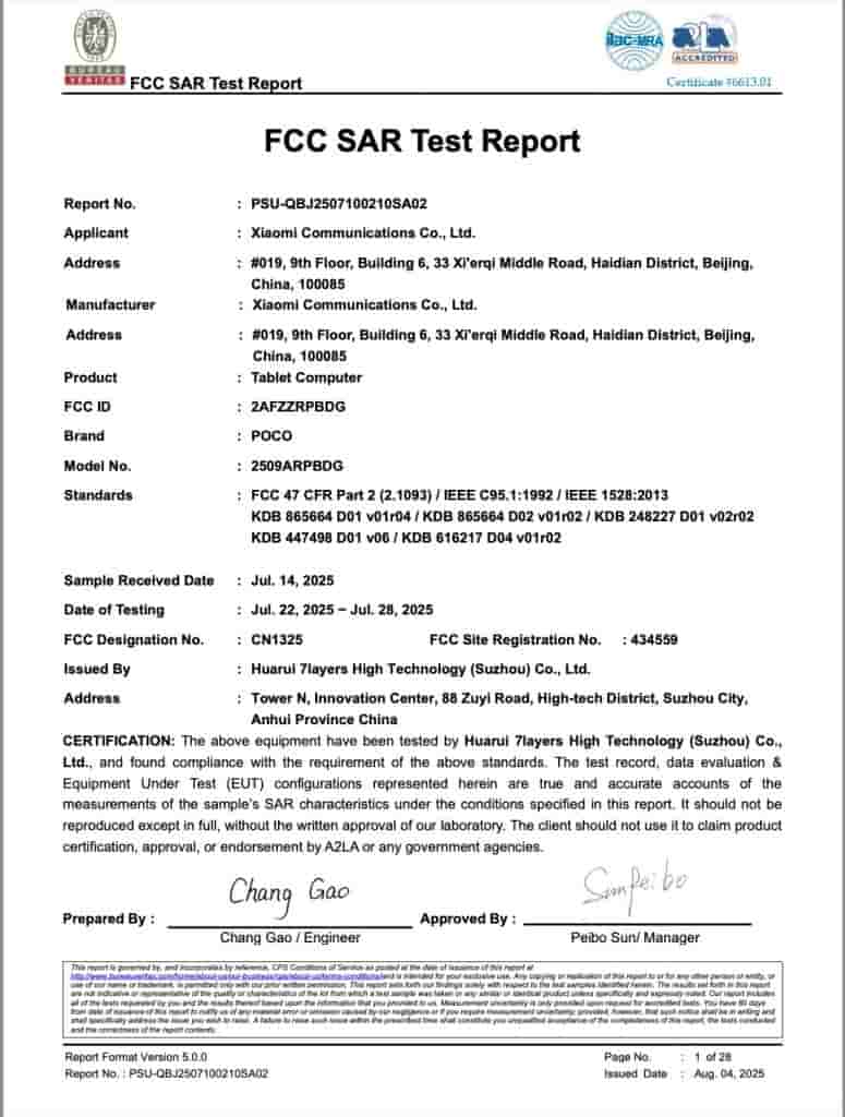 POCO '2509ARPBDG' Tablet - FCC (2)