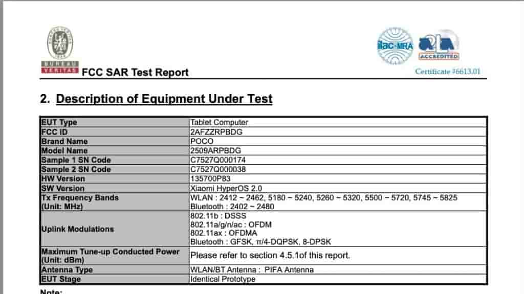 POCO '2509ARPBDG' Tablet - FCC (3)