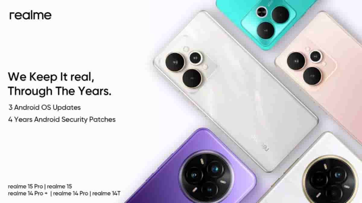 Realme 15 Pro, Realme 15, Realme 14 Pro+, Realme 14 Pro, and Realme 14T Smartphones Announced to Get 3 Android OS Updates and 4 Years Android Security Patches - Feature Image